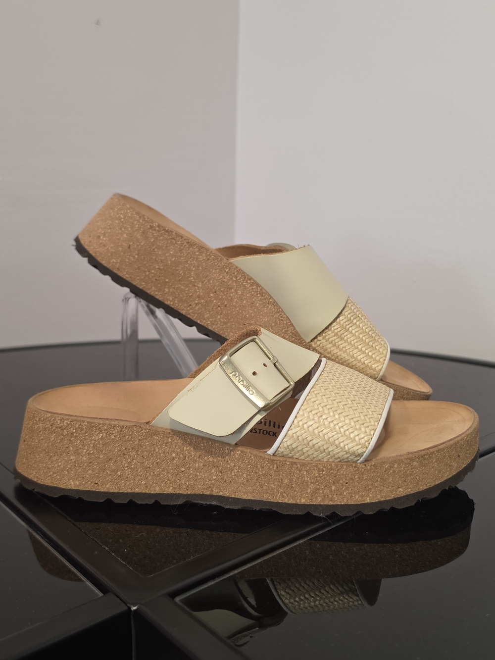 Papillio By Birkenstock Almina Platform Woven Slide Sandals Women's Size 7